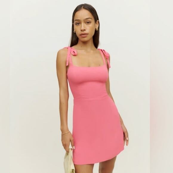 Reformation Dresses & Skirts - Reformation Annabell Dress Pink Tie Strap Size 4 NWT